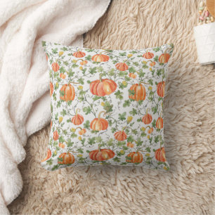 Coussin Citrouilles d'automne sur la vigne