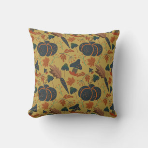Coussin Citrouilles et carottes motif sans soudure