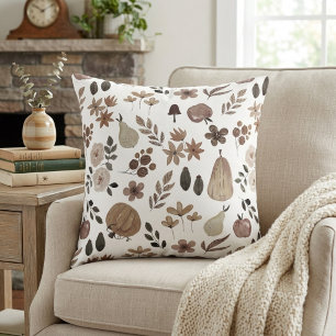 Coussin Citrouilles et feuillage de la récolte d'automne a