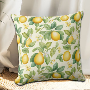 Coussin Citrus aux fleurs de citron méditerranéen