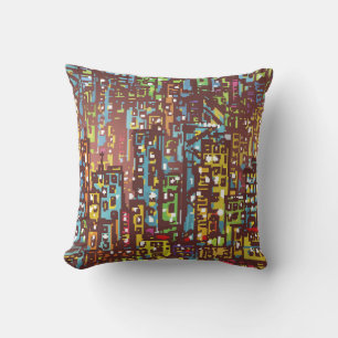 Coussin Cityscape dessin à la main illustrations art, rue,