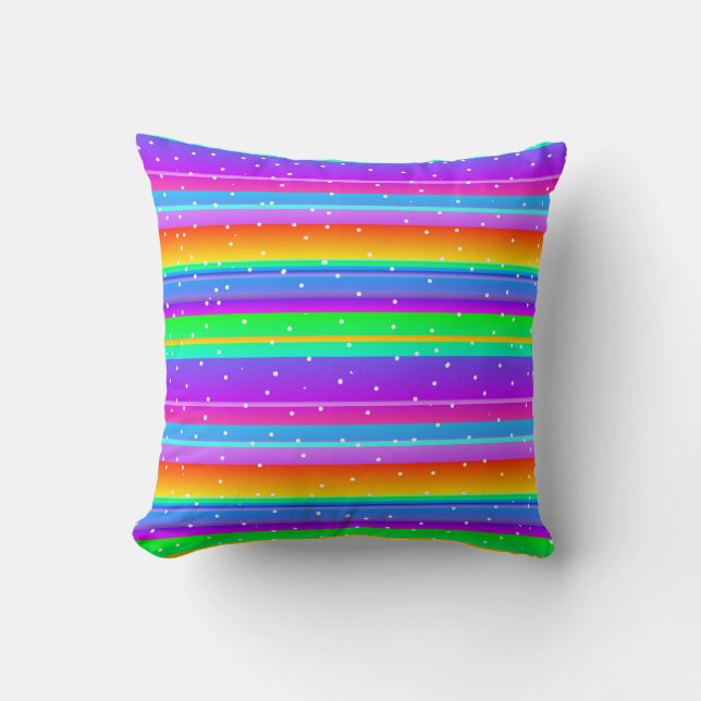 Coussin Clair multicolore style excentrique rayé (Recto)