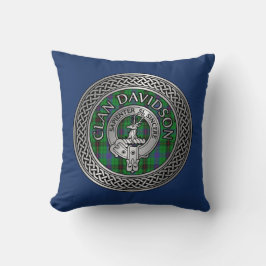 Coussin Clan Davidson Crest & Tartan Knot