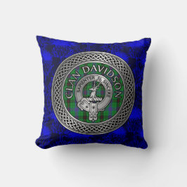 Coussin Clan Davidson Crest & Tartan Knot