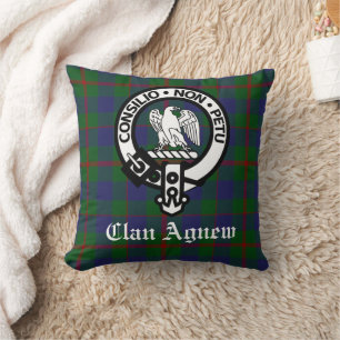 Coussin Clan écossais Agnew Crest & Tartan