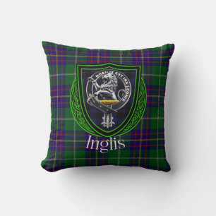 Coussin Clan écossais Inglis Tartan & Crest