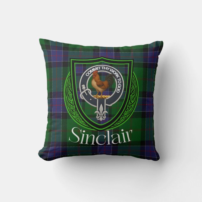 Coussin Clan écossais Sinclair Tartan Crest (Recto)