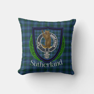 Coussin Clan écossais Sutherland Tartan & Crest