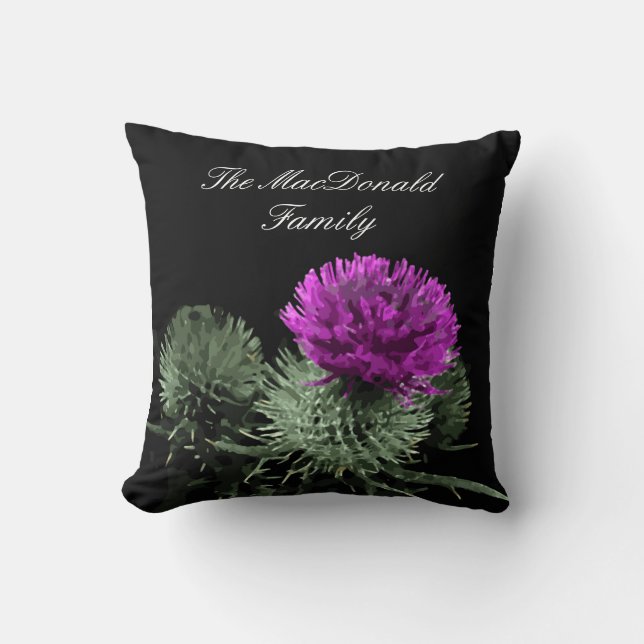 Coussin Clan étonnant écossais de famille de chardon (Recto)