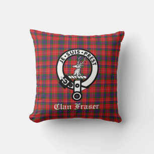 Coussin Clan Fraser Crest Badge & Tartan 