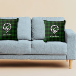 Coussin Clan Gunn Crest Badge et Tartan
