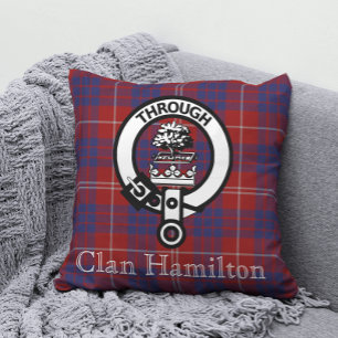 Coussin Clan Hamilton Crest et Tartan
