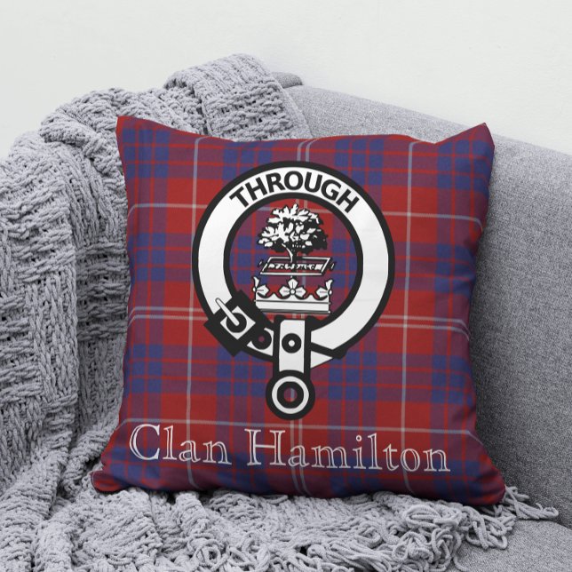 Coussin Clan Hamilton Crest et Tartan (Créateur téléchargé)