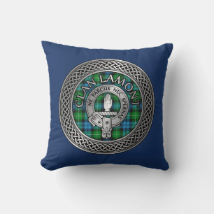 Coussin Clan Lamont Crest & Tartan Knot
