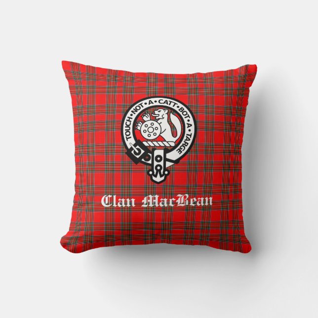 Coussin Clan MacBean Crest Badge & Tartan (Recto)
