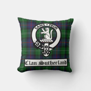 Coussin Clan Sutherland Crest Badge & Tartan