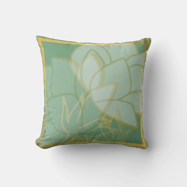 Coussin Clasic Gold Vert Blanc (Recto)