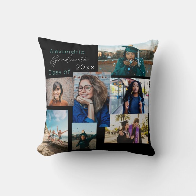 Coussin Classe de diplôme de collage photo personnalisé (Recto)