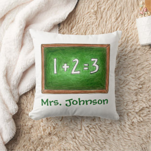 Coussin Classe d'enseignant de mathématiques d'ardoise de 