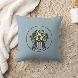 Coussin "Classic Beagle Portrait de chien - Style Vintage