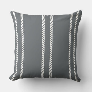 Coussin Classic Dark Grey with Stripes Throw Pillow