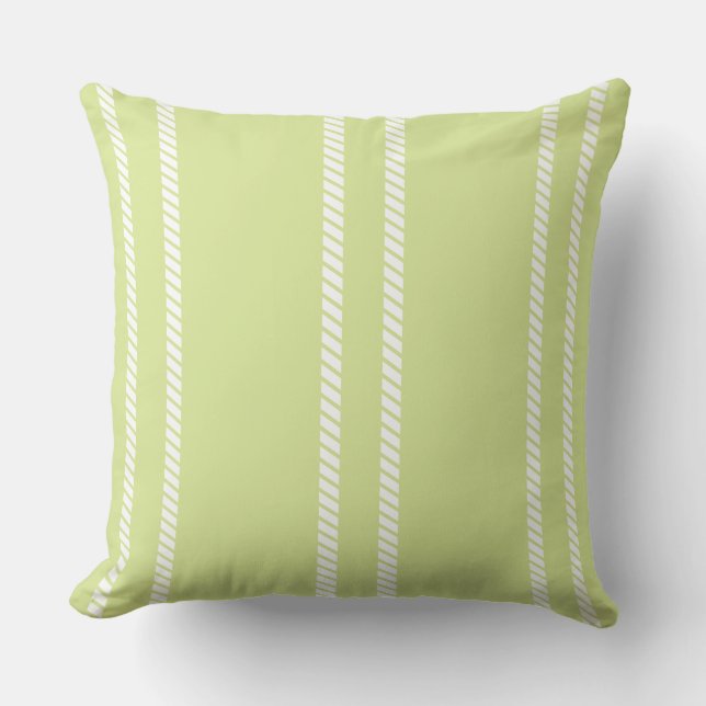 Coussin Classic Lime with Stripes Throw Pillow (Recto)