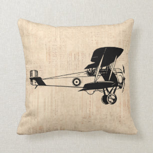 Coussin Classic Plane Vieux avion Arrière - plan de scrip