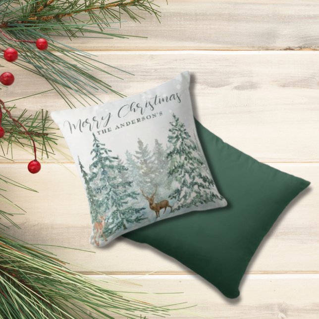 Coussin Classic Winter Wonderland Joyeux Noël (Créateur téléchargé)