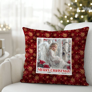 Coussin Classique Ange Vintage Rouge Or Nom Personnalisé N