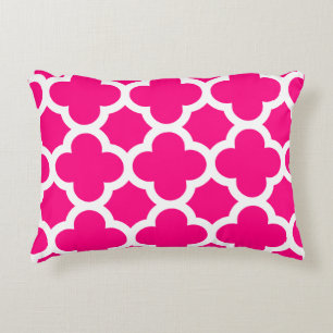 Coussin classique d'accent de Quatrefoil - rose