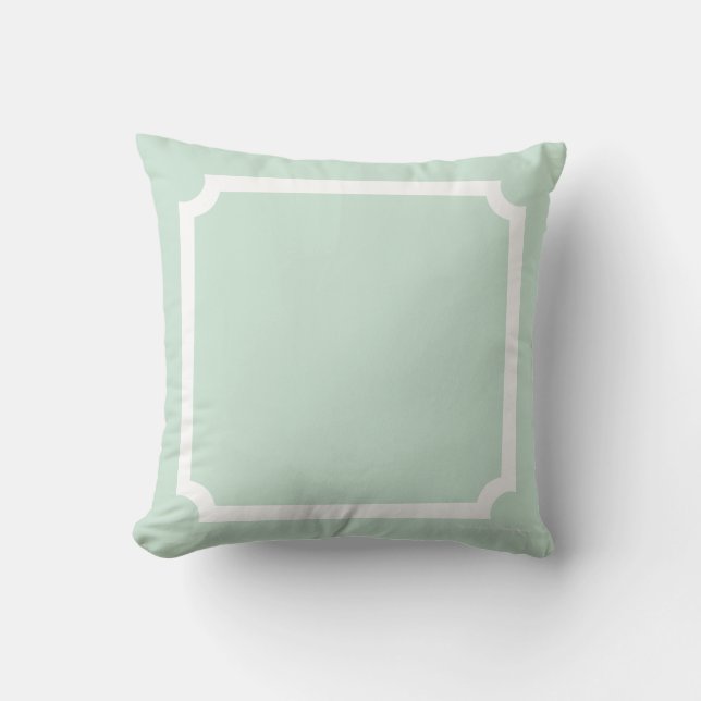 Coussin classique de frontière dans Seaglass/blanc (Recto)