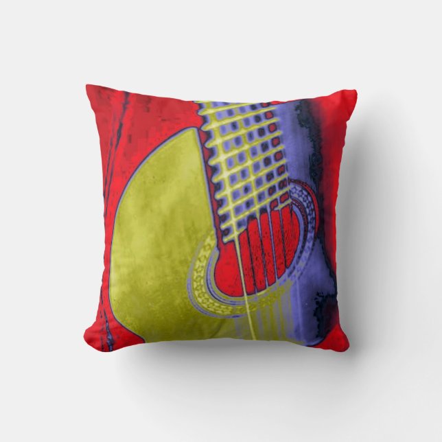 Coussin Classique espagnol guitare pop art (Recto)