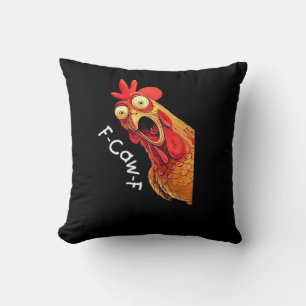 Coussin Classique Graphique Vintage F-Caw-F-Poulet