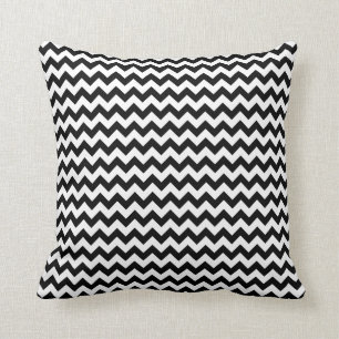 Coussin Classique noir et blanc Chevron Design traditionne