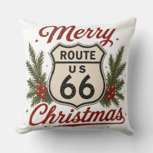 Coussin Classique Route 66 Noël Style Maison