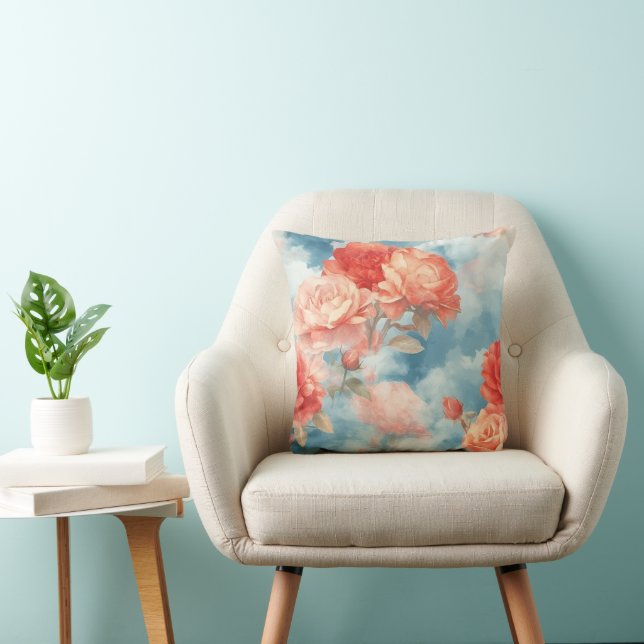 Coussin Classiques - Roses roses angéliques et rouges en c (Chaise)
