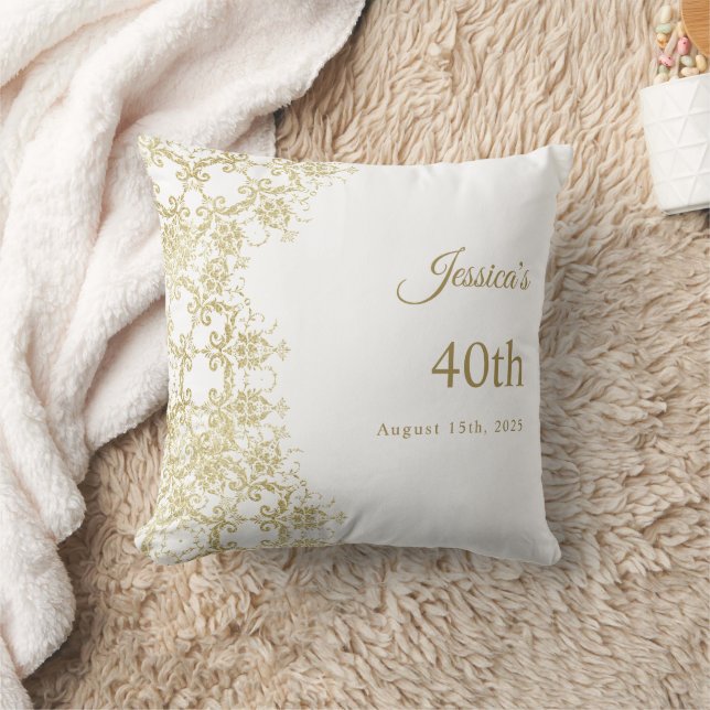 Coussin Classy Gold Damask 40e anniversaire (Couverture)