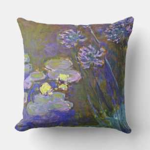 Coussin Claude Monet Nymphéas Agapanthes