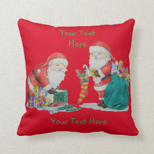 Coussin Clause de mignonne santa se préparant pour Noël