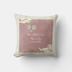 Coussin Clé de mon coeur Dove Swirl Flourish Family Collag