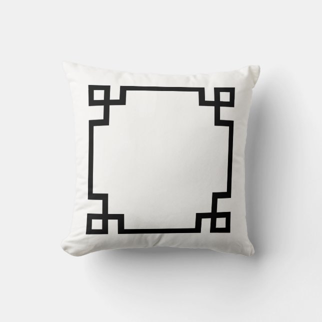 Coussin Clé grecque blanche et noire (Recto)