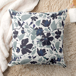 Coussin Clematis Vine Elégante Aquarelle Fleurs