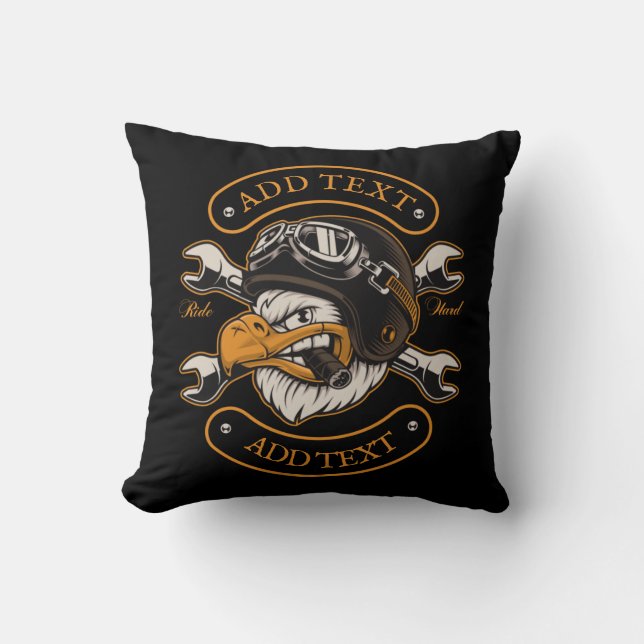 Coussin Clés Aigle Biker Moto Personnalisées  (Recto)