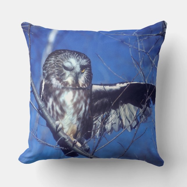 Coussin Cligner de l'oeil le hibou (Recto)
