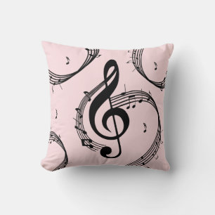 Coussin Climacic G Clef Music Rose