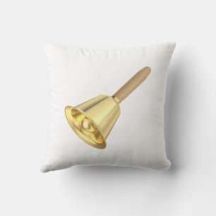 Coussin Cloche en or avec poignée en bois