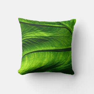 Coussin Closeup photo de la feuille verte