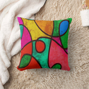 Coussin Clown arc-en-ciel couleurs conceptions Fractal Abs