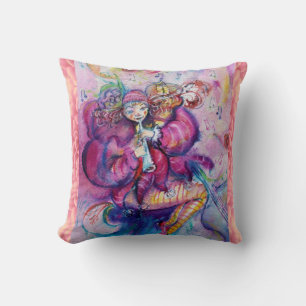 Coussin Clown rose musical avec chouette Baby Shower