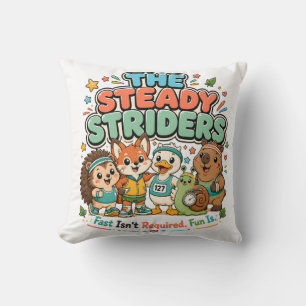 Coussin Club de course mignon Steady Striders Amis Animaux